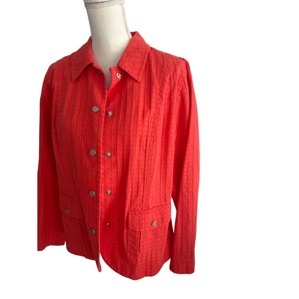 Coldwater Creek Orange Button Down Jacket Size 14 - image 2